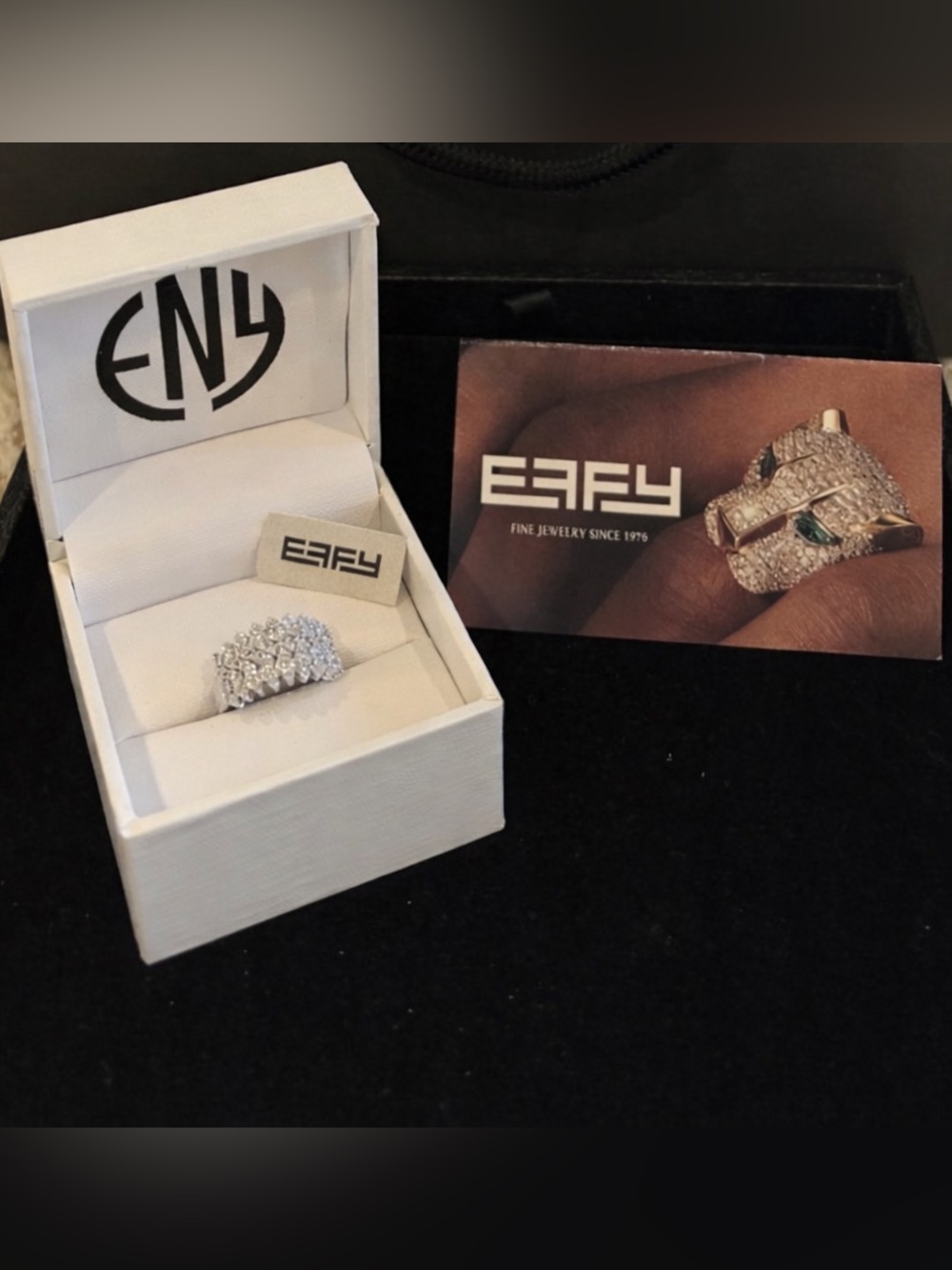 Effy ENY Multi-Row .30 TCW Diamond Floral Band Size 8